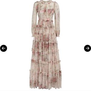 Needle & Thread Floral Tulle Maxi Dress | US 2